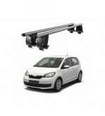Bare transversale portbagaj auto aluminiu compatibile plafon neted Skoda Citigo 2012-> argintii sau negre Cod: CB200101 Kit-103