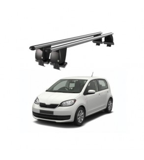 Bare transversale portbagaj auto aluminiu compatibile plafon neted Skoda Citigo 2012-> argintii sau negre Cod: CB200101 Kit-103