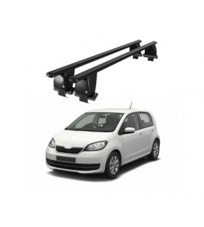 Bare transversale portbagaj auto aluminiu compatibile plafon neted Skoda Citigo 2012-> argintii sau negre Cod: CB200101 Kit-103