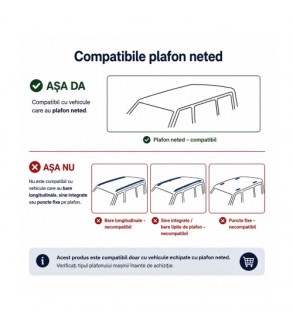 Bare transversale portbagaj auto aluminiu compatibile plafon neted Skoda Citigo 2012-> argintii sau negre Cod: CB200101 Kit-103