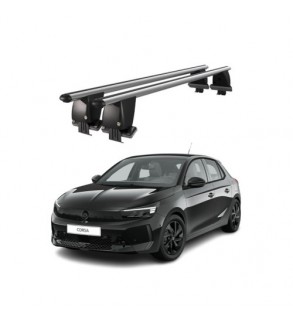 Bare transversale portbagaj auto aluminiu compatibile plafon neted Opel Corsa F 2019-> argintii sau negre Cod: CB200101 Kit-107