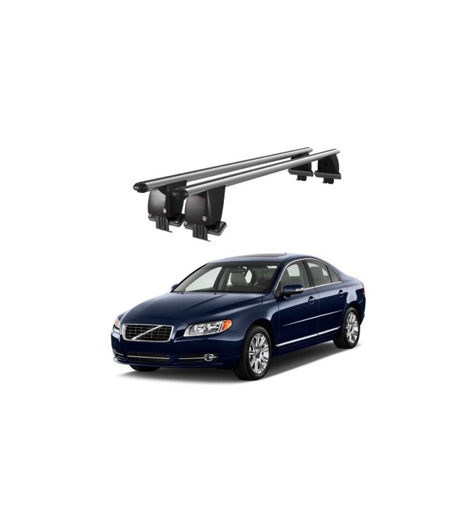 Bare transversale portbagaj auto aluminiu compatibile plafon neted Volvo S80 2006-2016 argintii sau negre Cod: CB200101 Kit-104
