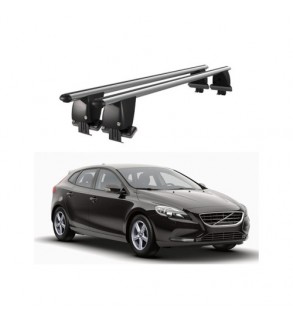 Bare transversale portbagaj auto aluminiu compatibile plafon neted Volvo V40 2012-2016 argintii sau negre Cod: CB200101 Kit-104
