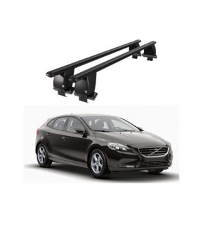 Bare transversale portbagaj auto aluminiu compatibile plafon neted Volvo V40 2012-2016 argintii sau negre Cod: CB200101 Kit-104