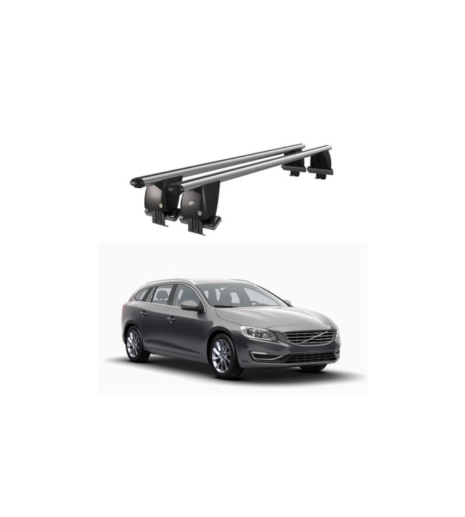 Bare transversale portbagaj auto aluminiu compatibile plafon neted Volvo V60 2010-2011 argintii sau negre Cod: CB200101 Kit-104