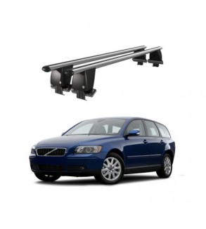 Bare transversale portbagaj auto aluminiu compatibile plafon neted Volvo V50 2008-2012 argintii sau negre Cod: CB200101 Kit-101