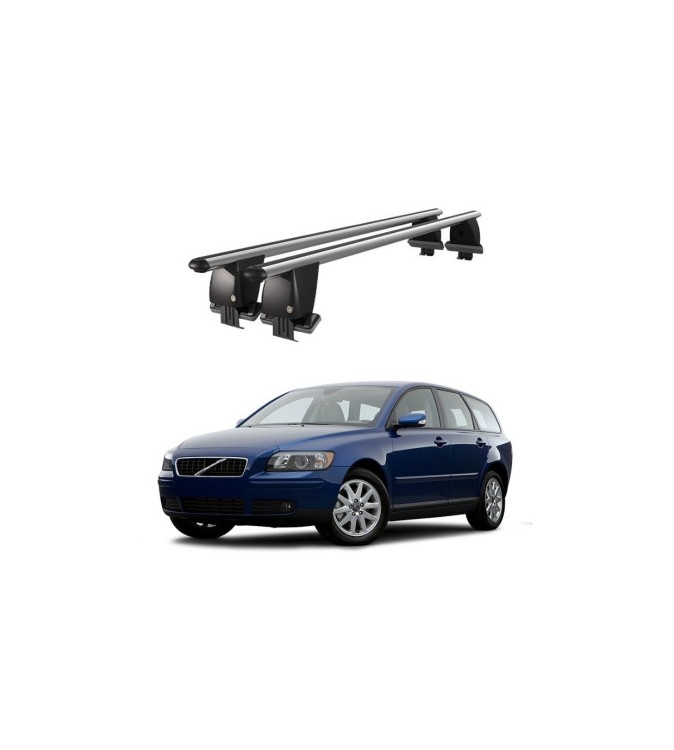Bare transversale portbagaj auto aluminiu compatibile plafon neted Volvo V50 2008-2012 argintii sau negre Cod: CB200101 Kit-101
