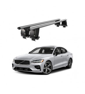 Bare transversale portbagaj auto aluminiu compatibile plafon neted Volvo S60 2018-> argintii sau negre Cod: CB200101 Kit-105