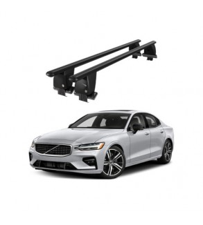 Bare transversale portbagaj auto aluminiu compatibile plafon neted Volvo S60 2018-> argintii sau negre Cod: CB200101 Kit-105