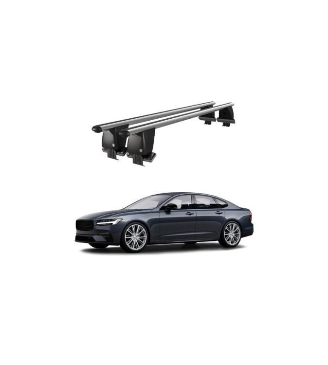 Bare transversale portbagaj auto aluminiu compatibile plafon neted Volvo S90 2016-> argintii sau negre Cod: CB200101 Kit-105