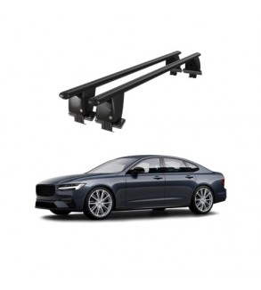 Bare transversale portbagaj auto aluminiu compatibile plafon neted Volvo S90 2016-> argintii sau negre Cod: CB200101 Kit-105