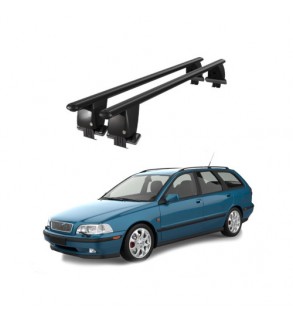 Bare transversale portbagaj auto aluminiu compatibile plafon neted Volvo V40 1995-2012 argintii sau negre Cod: CB200101 Kit-108
