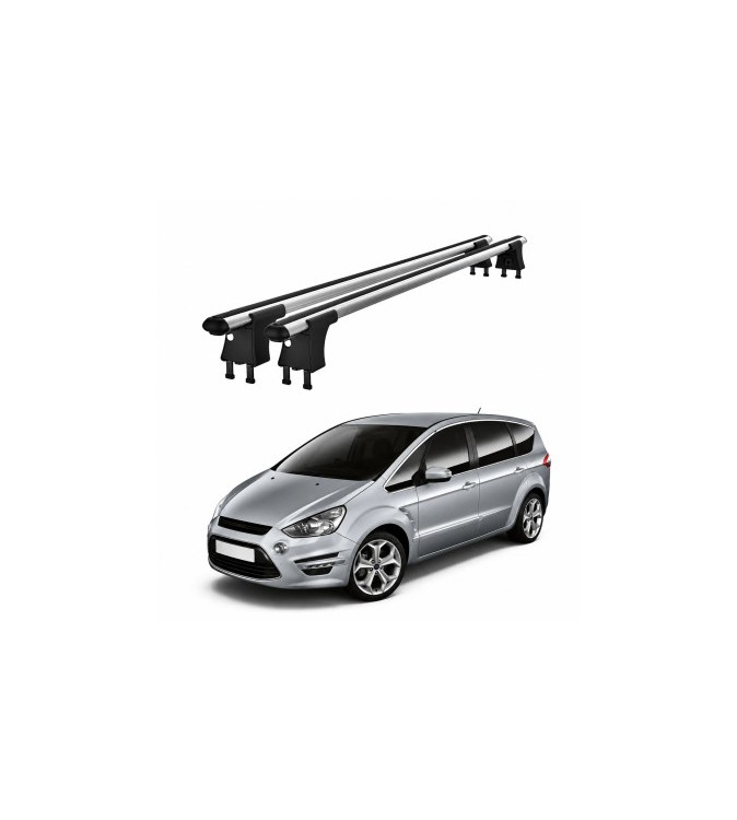 Set bare transversale aluminiu compatibile Ford S-Max I 2006-2015 pentru plafon cu puncte fixe Cod: CB120101 Kit-202