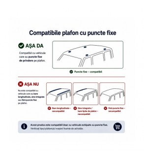 Set bare transversale aluminiu compatibile Ford S-Max I 2006-2015 pentru plafon cu puncte fixe Cod: CB120101 Kit-202