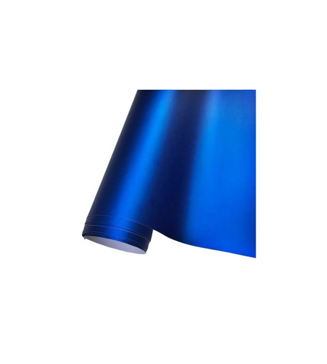 Folie auto PET Premium albastru satinat crom mat pentru colantare caroserie cu tehnologie anti-bule 16m x 1.52m Cod: SP318D