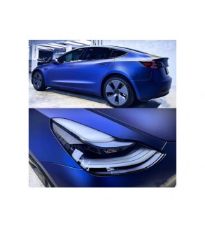 Folie auto PET Premium albastru satinat crom mat pentru colantare caroserie cu tehnologie anti-bule 16m x 1.52m Cod: SP318D