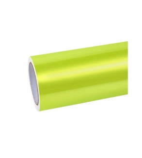 Folie auto PET Premium galben liquid metal lime pentru colantare caroserie cu tehnologie anti-bule 16m x 1.52m Cod: SP1022V