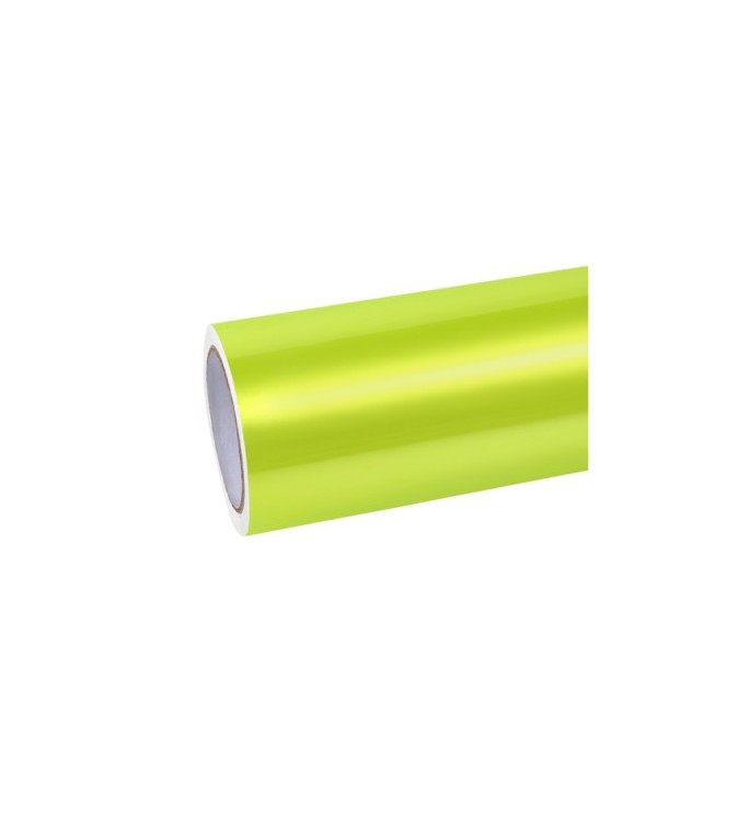 Folie auto PET Premium galben liquid metal lime pentru colantare caroserie cu tehnologie anti-bule 16m x 1.52m Cod: SP1022V