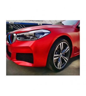 Folie auto PET Premium rosu satinat crom mat pentru colantare caroserie cu tehnologie anti-bule 16m x 1.52m Cod: SP308D
