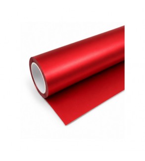 Folie auto PET Premium rosu satinat crom mat pentru colantare caroserie cu tehnologie anti-bule 1m x 1.52m Cod: SP308D