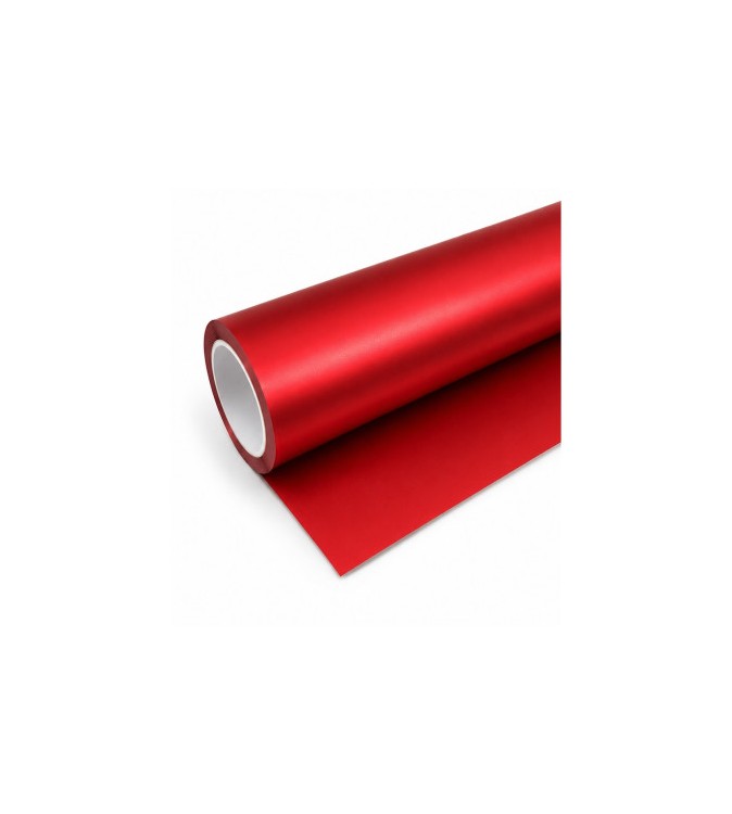 Folie auto PET Premium rosu satinat crom mat pentru colantare caroserie cu tehnologie anti-bule 1m x 1.52m Cod: SP308D