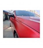 Folie auto PET Premium rosu satinat crom mat pentru colantare caroserie cu tehnologie anti-bule 1m x 1.52m Cod: SP308D