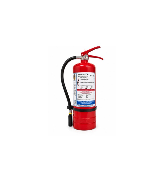 Stingator auto reincarcabil cu manometru 3kg Gefil P3-E 3kg ABC 13A 55B omologat EN3