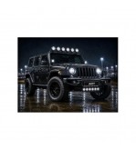 Suport numar auto cu proiector LED tip lupa 130W 20000 lumeni telecomanda alb-galben 12-24V Cod: LX-GL11
