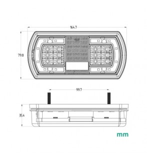 Lampa LED auto-remorca stanga sau dreapta 12V-24V GLO-TRAC stop, semnalizare, pozitie si iluminare numar Cod: TRS030A