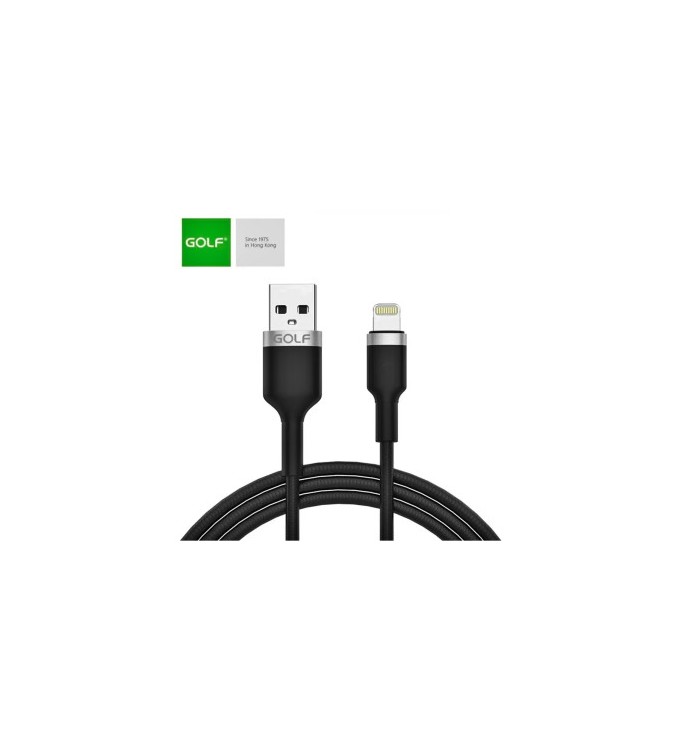 Cablu USB Lightning Fast Charge metalic impletit 2.4A 1m negru Cod: GC-71i