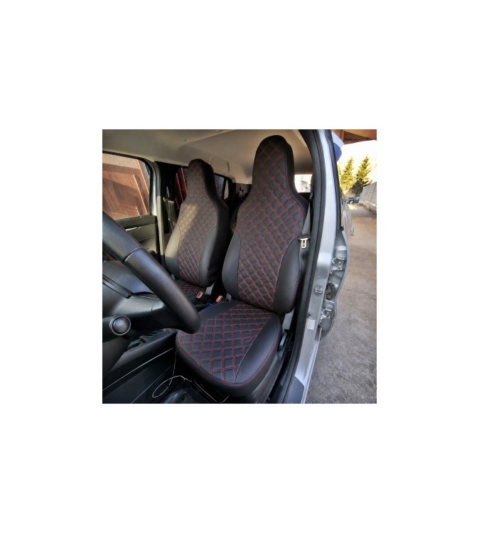 Huse scaune auto compatibile Dacia Spring 2021-> Premium Imitatie Piele Romb