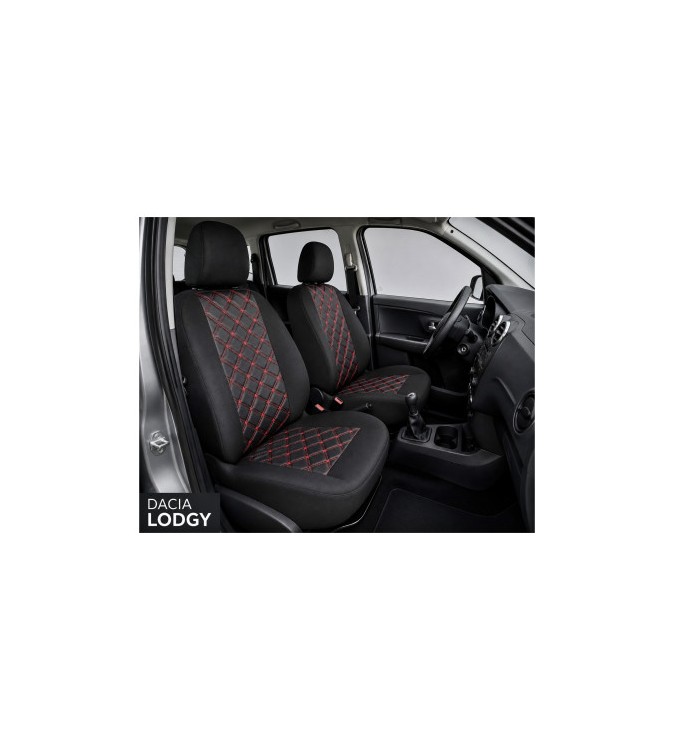 Huse scaune auto compatibile Dacia Lodgy 2012-> 7 locuri bancheta spate nefractionata Premium Imitatie Piele Romb