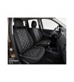 Huse scaune auto compatibile Dacia Sandero Stepway II 2019-> spatar bancheta fractionat Premium Imitatie Piele Romb