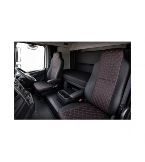 Huse auto universale pentru camion fabricate pana in 2016 cu doua scaune fata Premium Imitatie Piele Romb