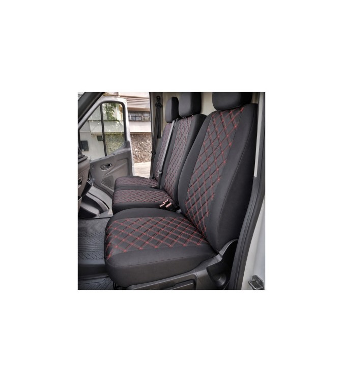 Huse scaune auto compatibile Ford Transit 2013-> 2+1 Premium Imitatie Piele Romb