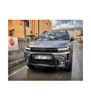 Bullbar auto fata negru mat compatibil Dacia Duster III 2024-> cu kit montaj Cod: 6166D3