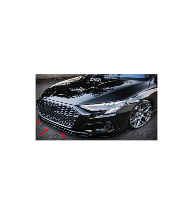 Spoiler prelungire bara fata Audi A3 8V Y Sedan Sportback S-Line 2020-2024 ABS negru Piano Cod: LSP3002