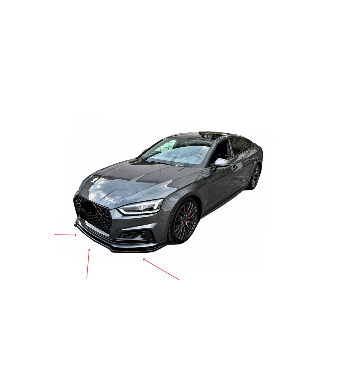 Spoiler prelungire bara fata Audi A5 S-Line S5 F5 Coupe Sportback 2017-2019 ABS negru Piano Cod: LSP3004