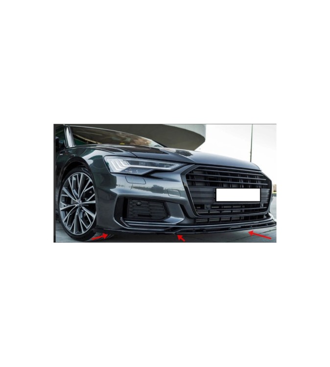 Spoiler prelungire bara fata Audi A6 S-Line S6 C8 2019->  ABS negru Piano Cod: LSP3005