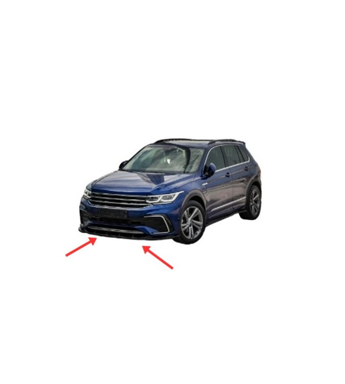 Spoiler prelungire bara fata Volkswagen Tiguan MK2 R R-Line Facelift 2015-2020 ABS negru Piano Cod: LSP3015