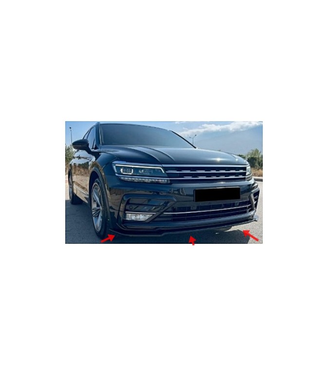 Spoiler prelungire bara fata Volkswagen Tiguan MK2 R-Line 2015-2020 ABS negru Piano Cod: LSP3016