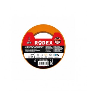 Banda de mascare auto rezistenta la temperaturi de pana la 120Â°C Rodex portocalie 48 mm x 40 m