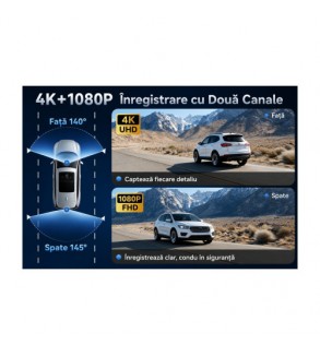 Camera auto dubla LUVRO S6 4K Ultra HD cu WiFi si camera spate Cod: LUVRO S6