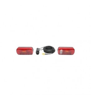 Lampi remorca 12V universale cu 6 functii cablaj 5.5 m fisa priza 13 pini 235 x 130 x 55 mm Cod: BK69430