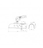 Cupla remorca 1700 kg pentru ax rotund 50 mm Cod: ZSK-1700D