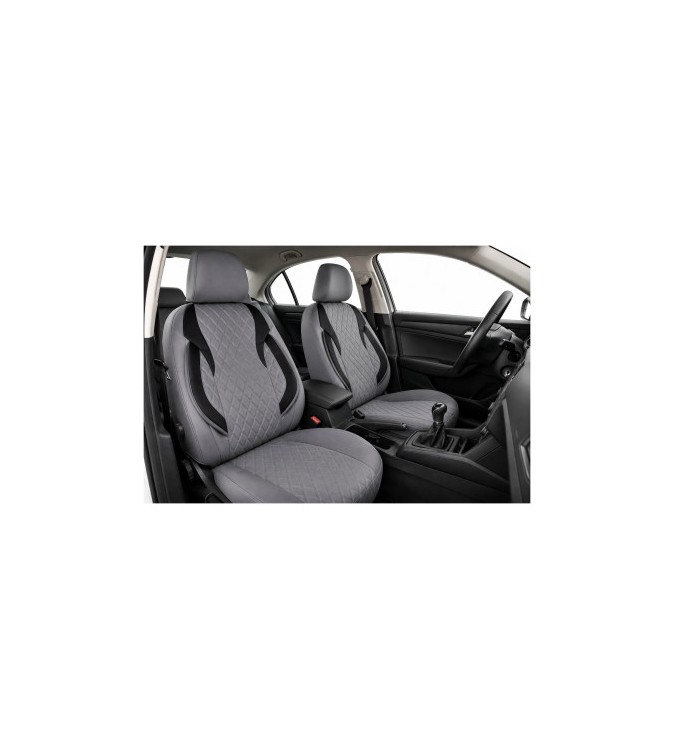 Huse scaune auto universale Premium fractionate fata spate gri cu negru compatibile dimensiuni standard Cod: HNG1101-5
