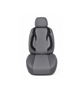 Huse scaune auto universale Premium fractionate fata spate gri cu negru compatibile dimensiuni standard Cod: HNG1101-5