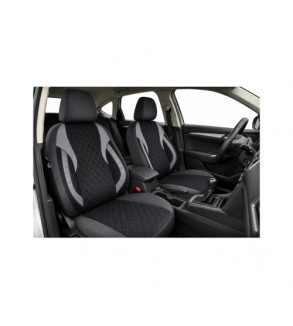 Huse scaune auto universale Premium fractionate fata spate negre cu gri antracit compatibile dimensiuni standard Cod: HNG1101-6
