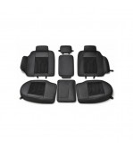 Huse scaune auto universale Premium 9D negre imitatie piele material tip Alcantara Cod: HNG3019-9D-1
