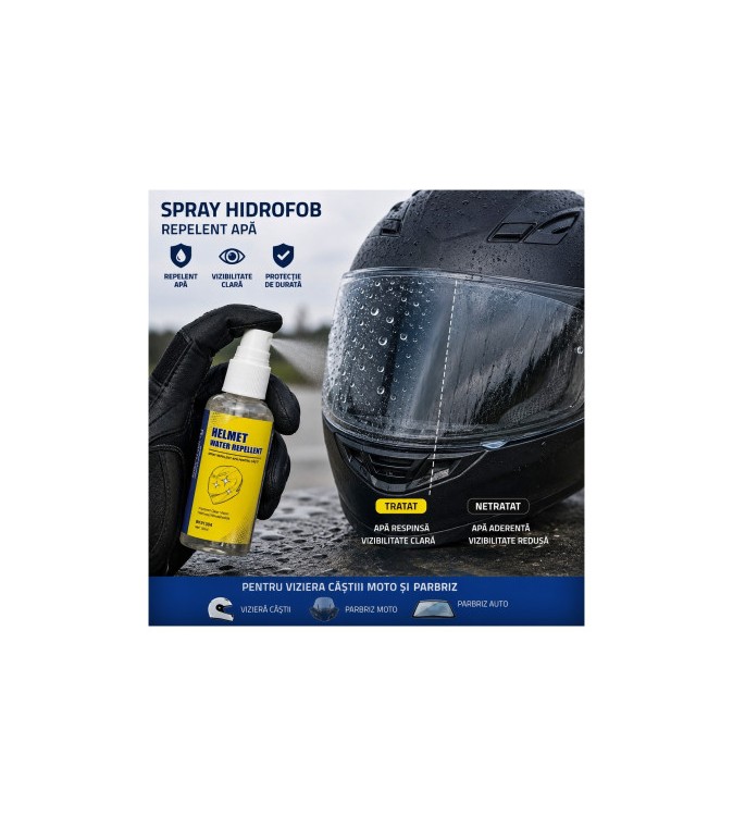 Spray hidrofob repelent apa pentru viziera casca moto si parbriz 50 ml Cod: BK91304